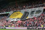 Eindhoven, 14 April 2013
Kompetitiewedstrijd tussen PSV-AJAX, eindstand 2-3 Seizoen 2012/2013
PSV Publiek met vlag BRABNT, want daar brandt nog licht
Foto Peter Smulders BV