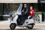 Amsterdam 10 maart 2015  
Danny Landzaat met dochter op vespa scooter