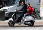 Amsterdam 10 maart 2015  
Danny Landzaat met dochter op vespa scooter