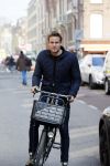 Amsterdam 17 maart 2015   
Dirk Taat op de fiets in amsterdam zuid