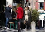 Amsterdam 12 maart 2015
Jeroen v Koningsbrugge en Georgina Verbaan op terras en op straat in Amsterdam.