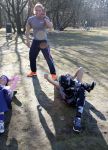 Blaricum 8 maart 2015
De koffieshof van Gordon blushing organiseert bootcamps.
Ook John Heuckeroth (broer Gordon) kwam met zijn zoontje kijken