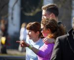 Den Haag 8 maart 2015Katja Schuurman loopt de city pier city loop CPC van 10 km voor haar tv programma. Marco Koers vergezelt haar.