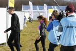 Den Haag 8 maart 2015Katja Schuurman loopt de city pier city loop CPC van 10 km voor haar tv programma. Marco Koers vergezelt haar.