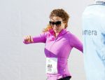 Den Haag 8 maart 2015Katja Schuurman loopt de city pier city loop CPC van 10 km voor haar tv programma. Marco Koers vergezelt haar.