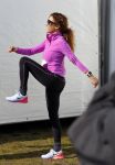 Den Haag 8 maart 2015Katja Schuurman loopt de city pier city loop CPC van 10 km voor haar tv programma. Marco Koers vergezelt haar.