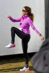 Den Haag 8 maart 2015Katja Schuurman loopt de city pier city loop CPC van 10 km voor haar tv programma. Marco Koers vergezelt haar.