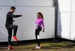 Den Haag 8 maart 2015Katja Schuurman loopt de city pier city loop CPC van 10 km voor haar tv programma. Marco Koers vergezelt haar.