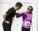 Den Haag 8 maart 2015Katja Schuurman loopt de city pier city loop CPC van 10 km voor haar tv programma. Marco Koers vergezelt haar.