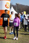 Den Haag 8 maart 2015Katja Schuurman loopt de city pier city loop CPC van 10 km voor haar tv programma. Marco Koers vergezelt haar.