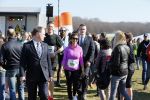 Den Haag 8 maart 2015Katja Schuurman loopt de city pier city loop CPC van 10 km voor haar tv programma. Marco Koers vergezelt haar.