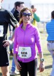 Den Haag 8 maart 2015Katja Schuurman loopt de city pier city loop CPC van 10 km voor haar tv programma. Marco Koers vergezelt haar.