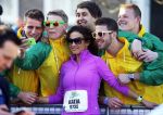 Den Haag 8 maart 2015Katja Schuurman loopt de city pier city loop CPC van 10 km voor haar tv programma. Marco Koers vergezelt haar.