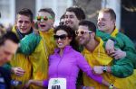 Den Haag 8 maart 2015Katja Schuurman loopt de city pier city loop CPC van 10 km voor haar tv programma. Marco Koers vergezelt haar.