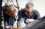 Amsterdam 17 maart 2015
Kolbeinn Sigthorsson met een kennis op terras