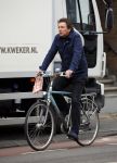 Amsterdam 9 maart 2015   
Robert ten Brink op de fiets in Amsterdam