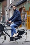 Amsterdam 18 maart 2016
Arie Boomsma op de fiets in Amsterdam.