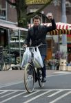 Amsterdam 23 maart 2016
Beau v Erven Dorens op de fiets in Amsterdam.
