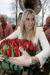 Lisse 9 april 2016
Doop van tulip Estavana Polman in de keukenhof. Estavana is de nieuwe vriendin van Rafael v d Vaart. Haar ouders zijn ook aanwezig.