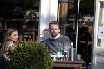Amsterdam 17 maart 2016.
Georgina Verbaan en Patrick Martens op terras in Amsterdam.