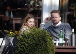 Amsterdam 17 maart 2016.
Georgina Verbaan en Patrick Martens op terras in Amsterdam.