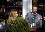 Amsterdam 17 maart 2016.
Georgina Verbaan en Patrick Martens op terras in Amsterdam.
