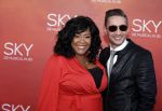 Amsterdam  3 april 2016
Premiere musical Sky in het Amsterdam theater.
Gitty Pregers met vriend