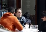 Amsterdam 14 april 2016
Hans Teeuwen met zijn vriendin en een kennis op terras.