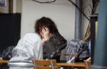 Amsterdam 31 maart 2016  
Henriette Tol op terras.