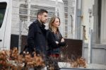 Amsterdam 22 maart 2016 
Kevin Strootman met zijn vriendin Thara Pols op de cornelis schuytstraat