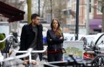 Amsterdam 22 maart 2016 
Kevin Strootman met zijn vriendin Thara Pols op de cornelis schuytstraat