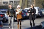 Amsterdam 12 maart 2016 
Lauren Verster met haar nieuwe vriend Jasper Diepeveen en Kimberley Klaver bij de bosbaan.