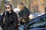 Amsterdam 12 maart 2016 
Lauren Verster met haar nieuwe vriend Jasper Diepeveen en Kimberley Klaver bij de bosbaan.