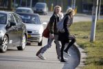 Amsterdam 12 maart 2016 
Lauren Verster met haar nieuwe vriend Jasper Diepeveen en Kimberley Klaver bij de bosbaan.