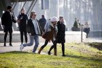 Amsterdam 12 maart 2016 
Lauren Verster met haar nieuwe vriend Jasper Diepeveen en Kimberley Klaver bij de bosbaan.