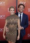 Amsterdam  3 april 2016
Premiere musical Sky in het Amsterdam theater.
Nicolette van Dam met man Bas Smit