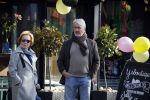 Amsterdam 12 maart 2016 
Nina Brink met dochter kleinzoon en Pieter Storms in Amsterdam zuid.