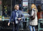 Amsterdam 12 maart 2016 
Nina Brink met dochter kleinzoon en Pieter Storms in Amsterdam zuid.