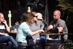 Amsterdam 10 april 2016
Oscar Aerts met zijn zwangere vriendin Jessica en nog een kennis op terras.