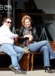 Amsterdam 9 april 2016 
Paulien Huizinga met goede kennis Olivier Varossieau op terras