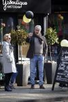 Amsterdam 12 maart 2016 
Nina Brink met dochter kleinzoon en Pieter Storms in Amsterdam zuid.