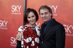 Amsterdam  3 april 2016
Premiere musical Sky in het Amsterdam theater. Robin de Levita met vrouw en kinderen