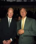 Barcelona Mei 1995 Afscheid Ronald Koeman bij FC Barcelona hier samen met Johan Cruijff