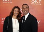 Amsterdam  3 april 2016
Premiere musical Sky in het Amsterdam theater.
Ruud Gullit met zijn vriendin Karin de Rooij