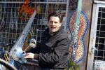 Amsterdam 10 april 2016 
Steve Brown op zijn vespa scooter.