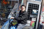 Amsterdam 10 april 2016 
Steve Brown op zijn vespa scooter.