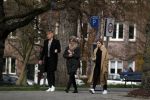 Amsterdam 2 april 2016 
Viktor Fischer met .... op straat in Amsterdam.