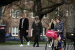 Amsterdam 2 april 2016 
Viktor Fischer met .... op straat in Amsterdam.