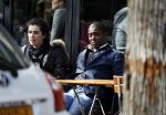 Amsterdam 26 maart 2017 
Bryan Roy met vriendin op terras