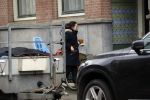 Amsterdam 1 maart 2017 
Caro Emerald op haar fiets bij haar huis